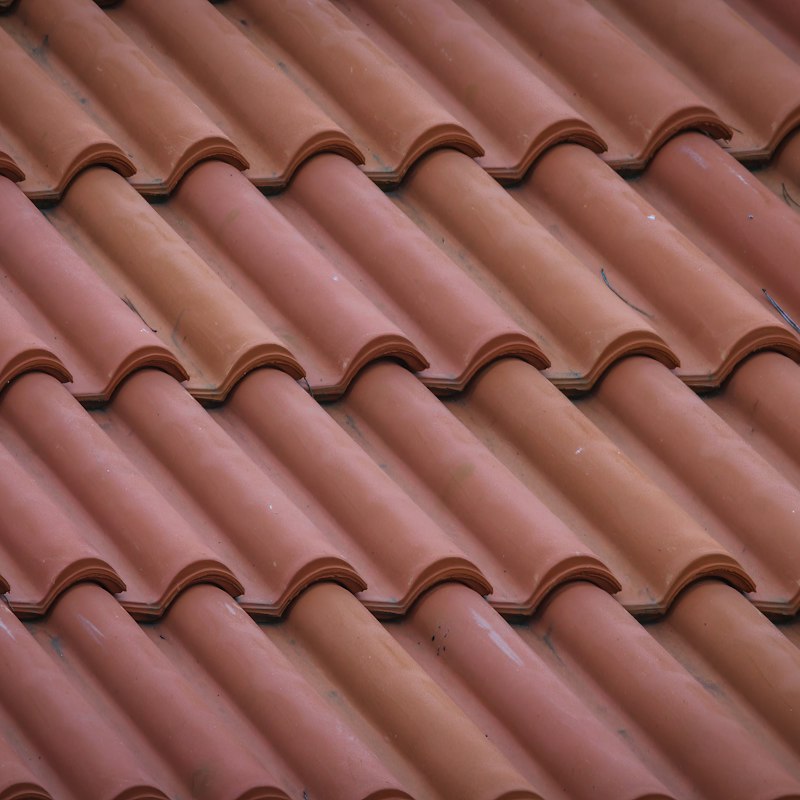 Gros plan sur des tuiles brunes